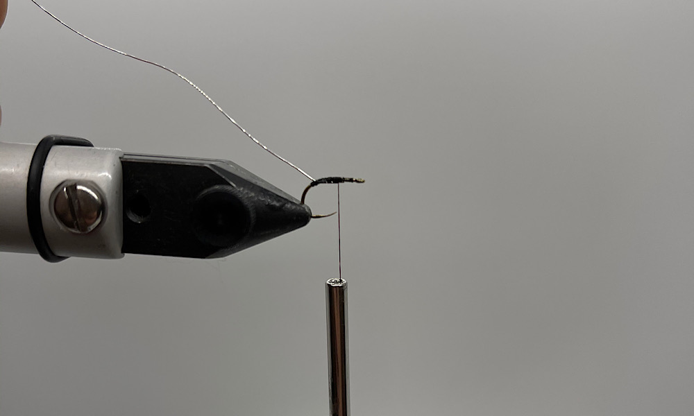 Tying Zebra Midge: Step 2